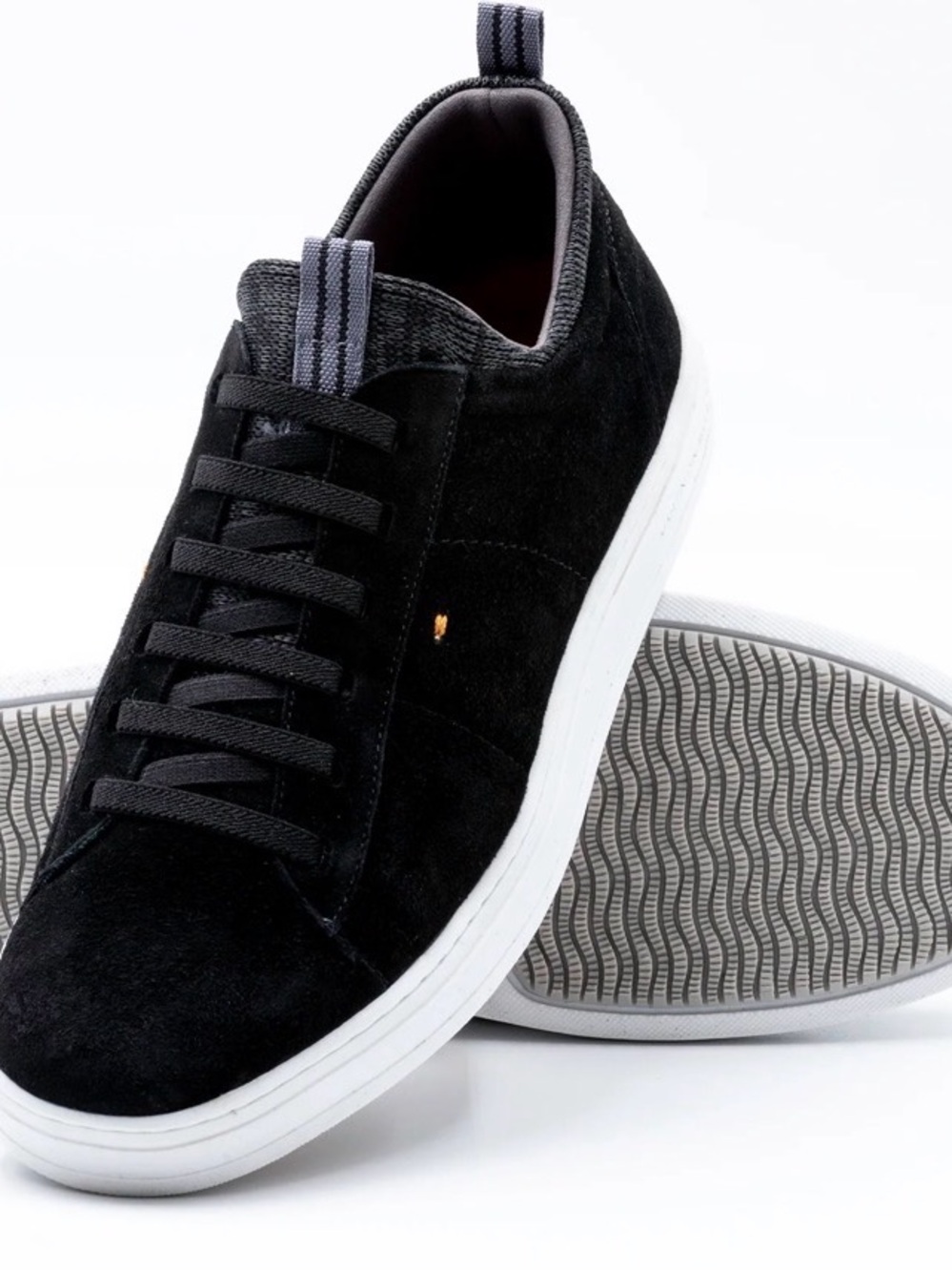 Martin Dingman Black Suede Low-Top Sneakers with White Soles